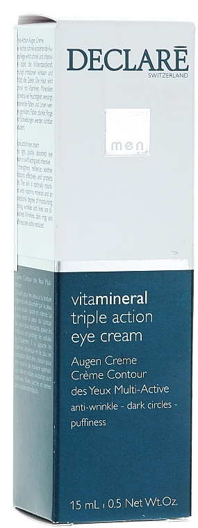 Anti-Falten Augenkonturcreme gegen dunkle Ringe und Schwellungen - Declare Triple Action Eye Cream anti-wrinkle