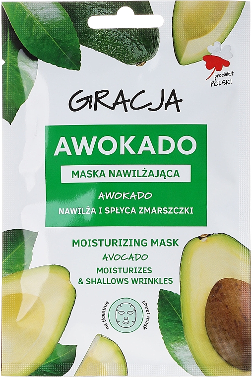 Feuchtigkeitsspendende Tuchmaske mit Avocadoöl - Gracja Moisturizing Mask