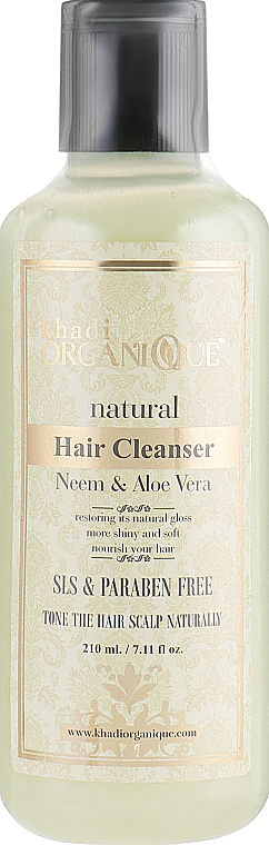 Natürliches sulfatfreies ayurvedisches Shampoo mit Neem und Aloe Vera - Khadi Organique Neem&Aloevera Hair Cleanser — Bild N1