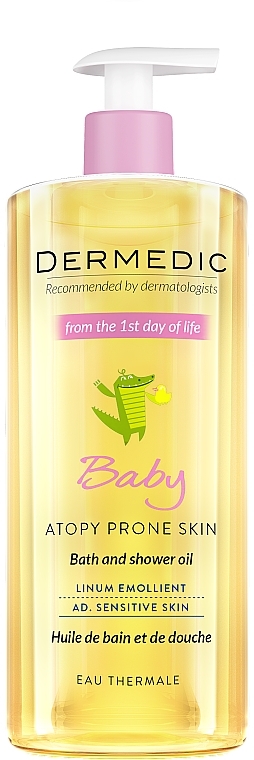Bade- und Duschöl für trockene, sehr trockene und atopische Haut - Dermedic Linum Emolient Baby — Bild N1