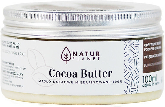 100% Unraffinierte Kakaobutter - Natur Planet Cocoa Butter — Foto N1