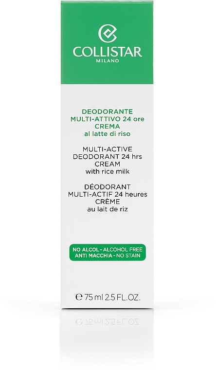 Deo-Creme mit Reismilch ohne Alkohol - Collistar Multi-Active Deodorant 24 Hours Cream — Foto N3