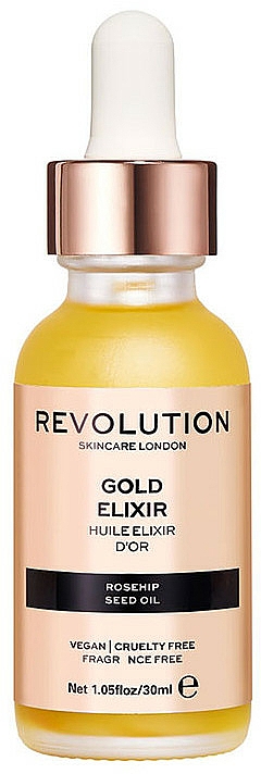 Pflegendes Gesichtselixier mit Hagebuttenkernöl - Makeup Revolution Rosehip Seed Oil Gold Elixir — Bild N2