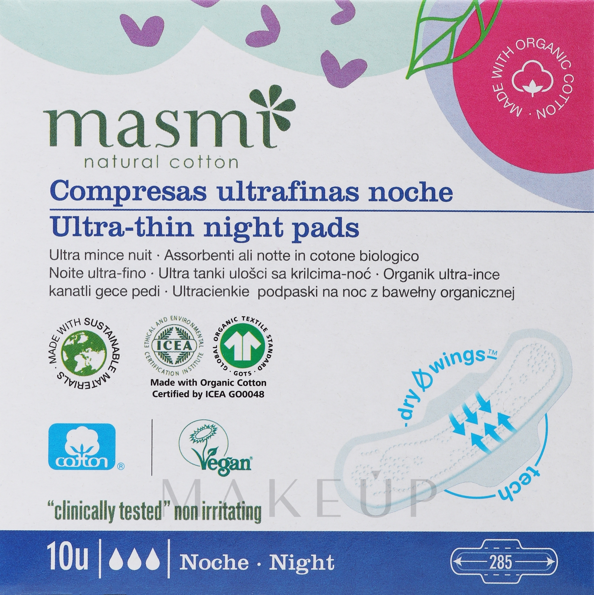 Damenbinden 10 St. - Masmi Ultra Night — Bild 10 St.
