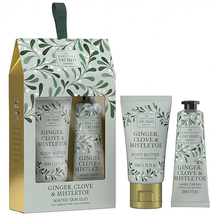 Scottish Fine Soaps Ginger, Clove & Mistletoe Winter Skin Duo (Körperbutter 50ml + Handcreme 30ml) - Set — Bild N1