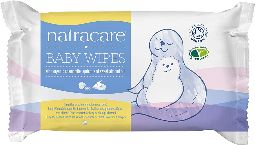 Pflegende Feuchttücher für Babys 50 St. - Natracare Organic Cotton Baby Wipes — Bild N1