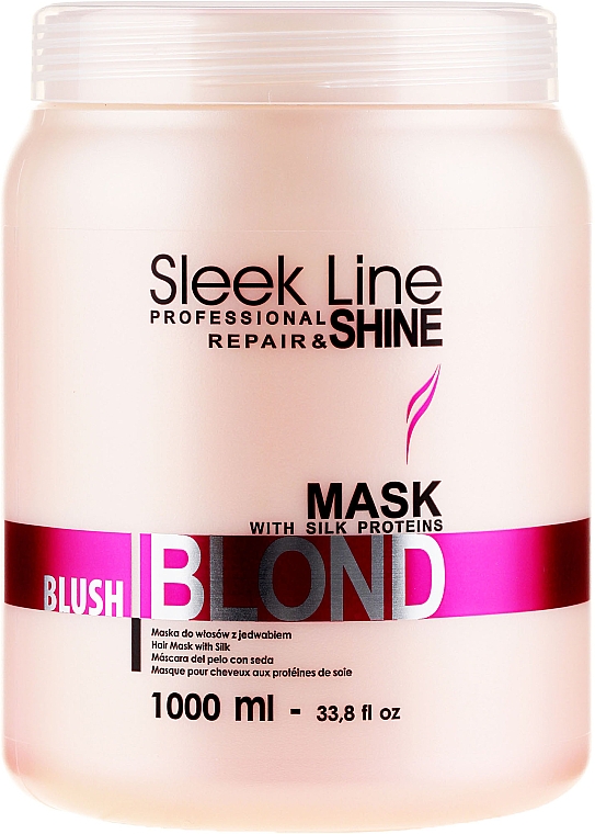 Maske für rosa Farbtöne für blondes, aufgehelltes und graues Haar - Stapiz Sleek Line Blush Blond Mask — Bild N3