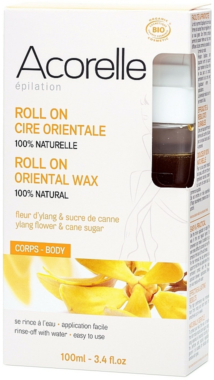Orientalisches Roll-on Enthaarungswachs mit Ylang-Ylang und Rohrzucker - Acorelle Roll On Ylang Oriental Body Wax — Bild N1