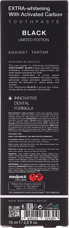 Extra aufhellende Zahnpasta - Dentissimo Extra Whitening Black — Bild N2