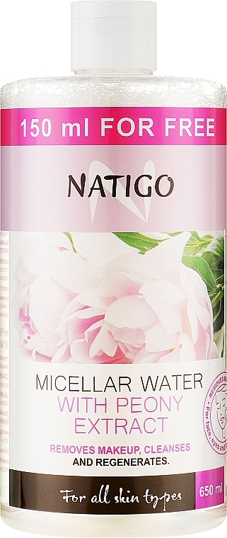 Feuchtigkeitsspendendes Mizellenwasser mit Pfingstrosenextrakt - Natigo — Bild N3