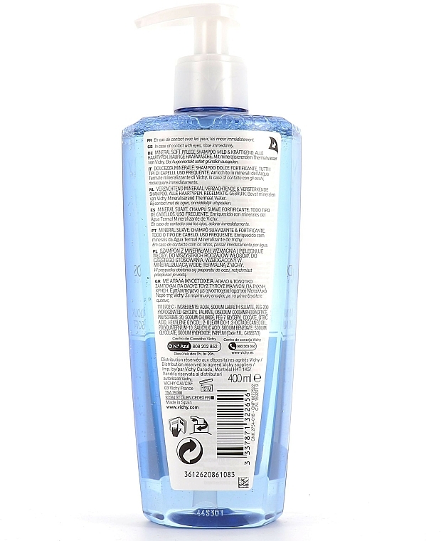 Mildes und kräftigendes Pflege-Shampoo mit mineralisierendem Thermalwasser für alle Haartypen - Vichy Mineral Soft Shampooing — Bild N2