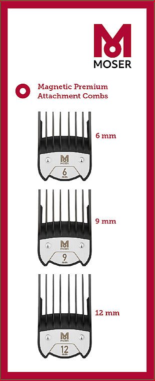 Kammset für Haarschneidemaschinen Magnetic Premium (6/9/12 MM) 1801-7020 - Moser — Bild N1