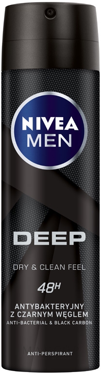 Deospray Antitranspirant - NIVEA MEN Deep Deodorant Spray — Bild 150 ml