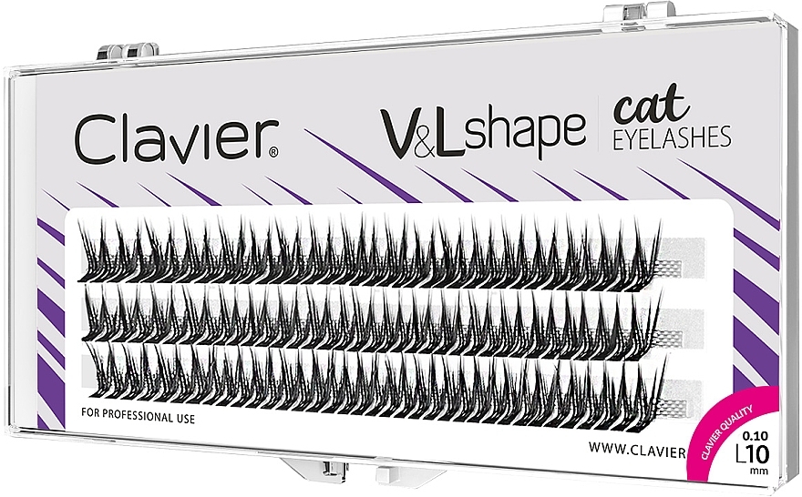 Wimpernbüschel L 10 mm - Clavier V&L Shape Cat Eyelashes  — Bild N1