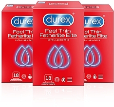 Düfte, Parfümerie und Kosmetik Kondome 3x18 St. - Durex Feel Thin Extra Lubricated