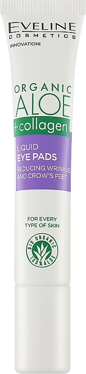Flüssige Augenpads gegen Falten und Krähenfüße - Eveline Cosmetics Organic Aloe + Collagen — Bild N1