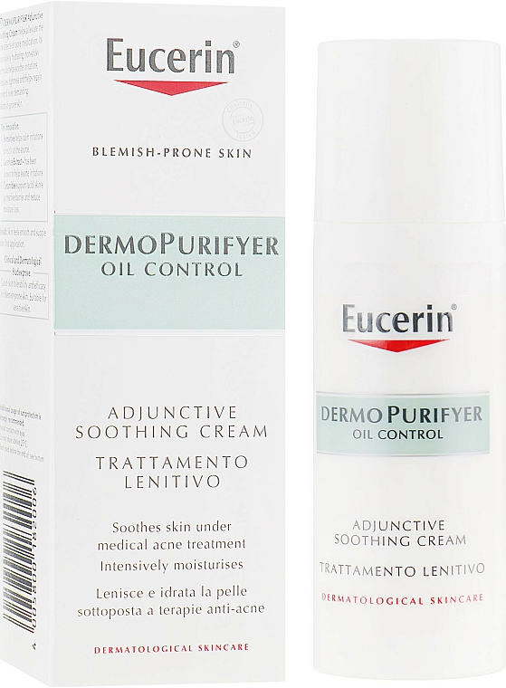 Intensiv feuchtigkeitsspendende und beruhigende Gesichtscreme für zu Akne neigende Haut - Eucerin DermoPurifyer Oil Control Adjunctive Soothing Cream — Bild N1