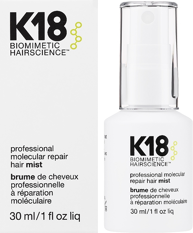 Molekularer Repair-Haarnebel mit Oligopeptiden - K18 Hair Biomimetic Hairscience Professional Molecular Repair Hair Mist — Bild N2