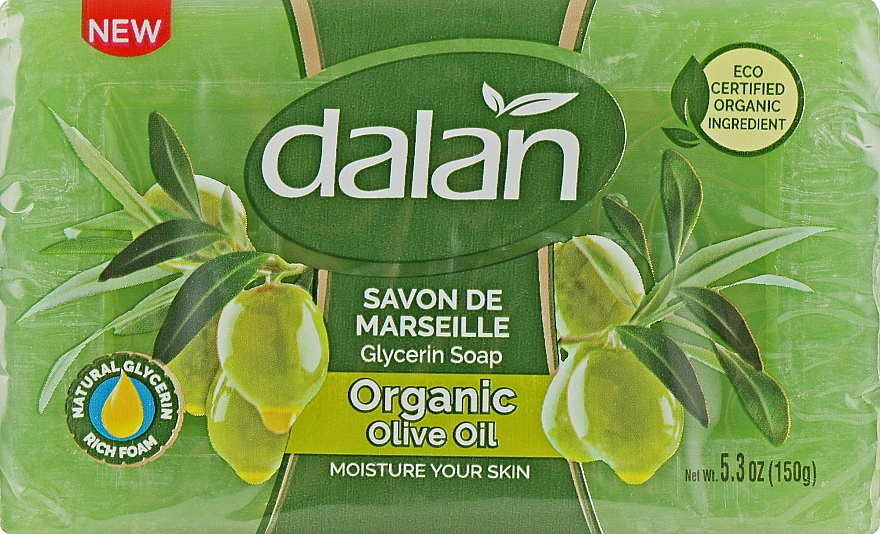 Glyzerinseife Olive - Dalan Savon De Marseille Glycerin Soap Organic Olive Oil — Bild N1