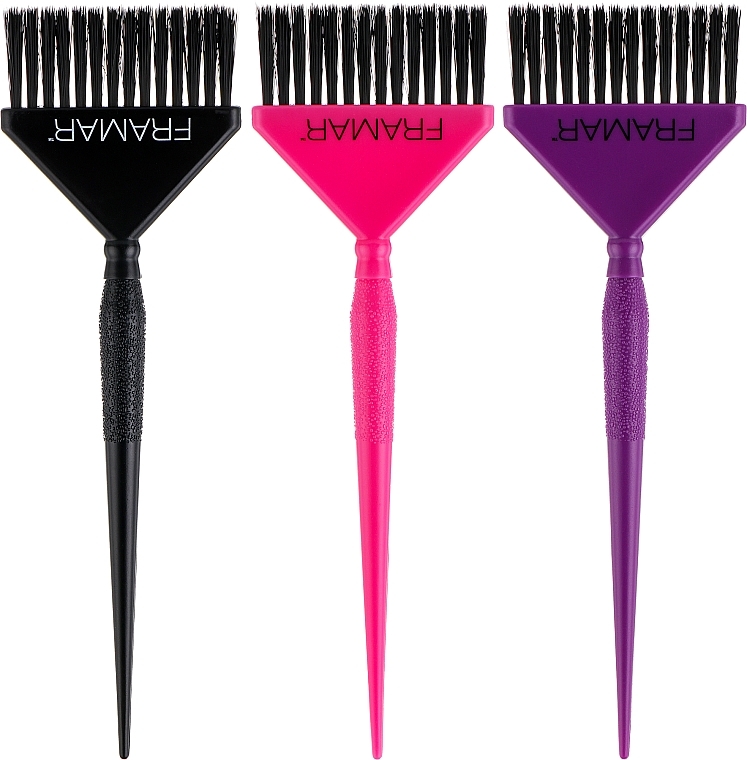 Breite Haarfärbepinsel schwarz, rosa, violett - Framar Big Daddy Brush Set — Bild N1