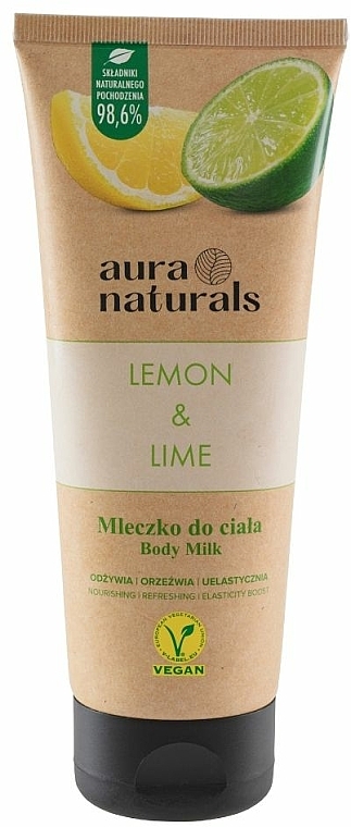 Körpermilch mit Zitrone und Limette - Aura Naturals Lemon & Lime Body Milk — Bild N1