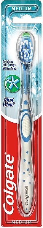 Zahnbürste mittel Max White blau - Colgate Max White Medium With Polishing Star — Bild N1