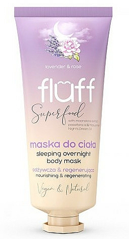 Pflegende und regenerierende Nachtmaske für den Körper mit Rose und Lavendel - Fluff Superfood Lavender Rose Sleeping Overnight Body Mask — Bild N1