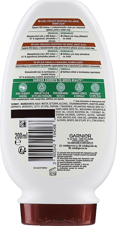 Nährende und weichmachende Haarspülung mit Macadamia und Kokosmilch - Garnier Botanic Therapy Coco Milk & Macadamia — Bild N2