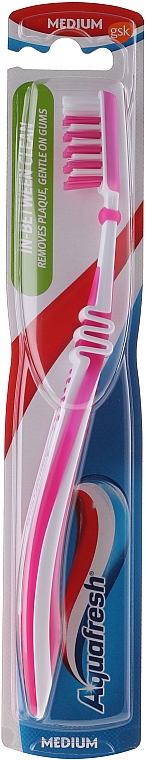 Zahnbürste mittel In-Between Clean pink-weiß - Aquafresh In Between — Bild N2