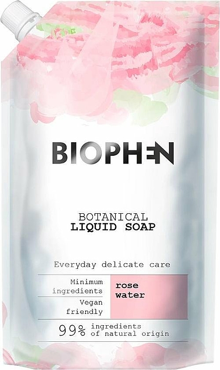Flüssigseife mit Rosenwasser - Biophen Rose Water Botanical Liquid Soap (Doypack) — Bild N1