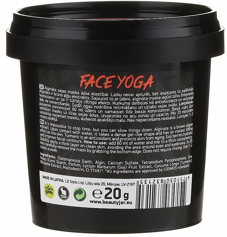 Straffende Gesichtsmaske mit Kurkuma und Goji-Beeren - Beauty Jar Fase Yoga Firming Rubber Mask — Bild N3