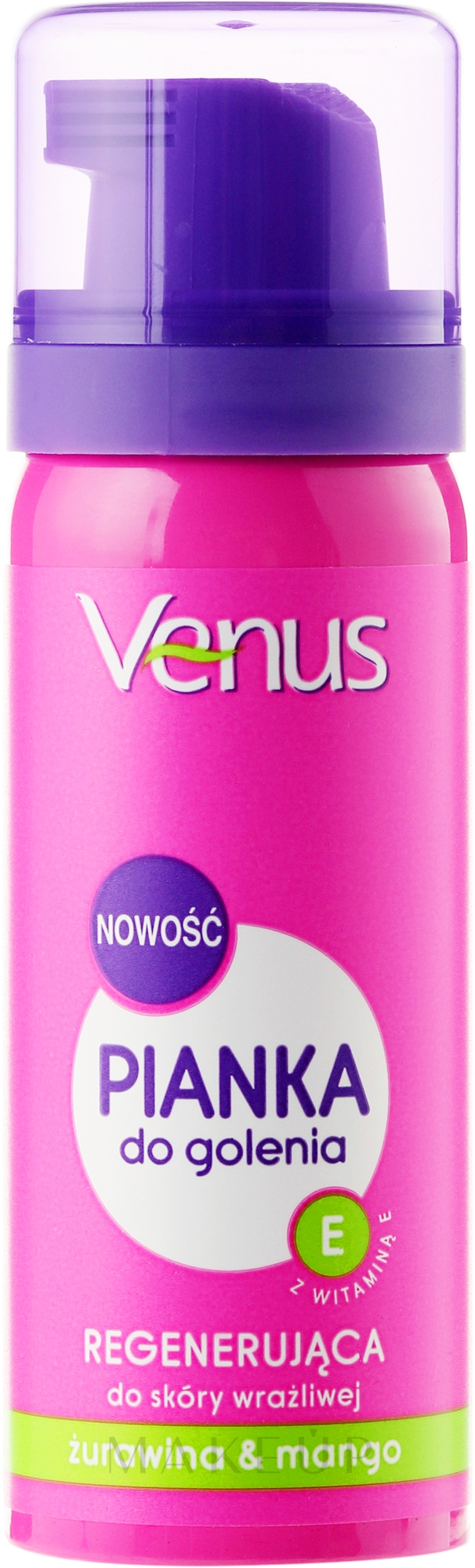 Regenerierender Rasierschaum für empfindliche Haut mit Cranberry und Mango - Venus — Bild 50 ml