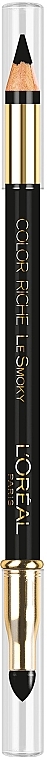 Kajalstift - L'Oreal Colour Riche LeSmoky Pencil Eyeliner And Smudger — Bild N1