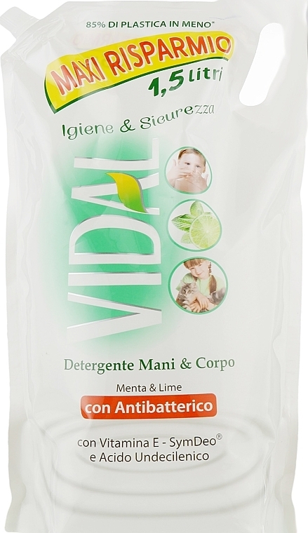 Antibakterielle Flüssigseife - Vidal Liquid Soap Antibacterial (Doypack)  — Bild N2