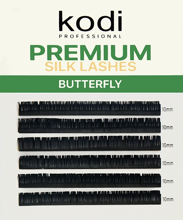 Wimpernbüschel Butterfly Green D 0.10 (6 Reihen: 10 mm) - Kodi Professional — Bild N1