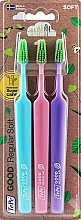 Düfte, Parfümerie und Kosmetik Zahnbürstenset blau, violett, rosa 3 St. - Tepe Good Regular 3 Pack Toothbrush