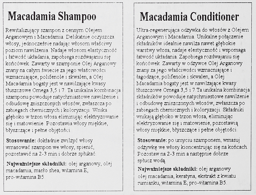 Haarpflegeset - Arganicare Macadamia (Shampoo 400ml + Conditioner 400ml) — Bild N3