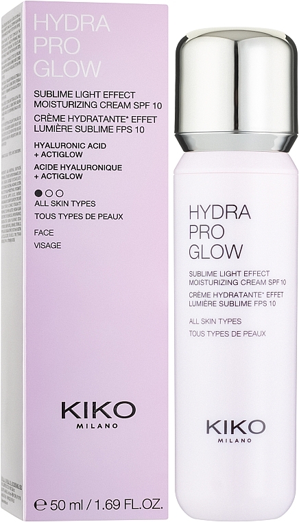 Creme mit Hyaluronsäure für das Gesicht - Kiko Milano Hydra Pro Glow SPF10 — Bild N2