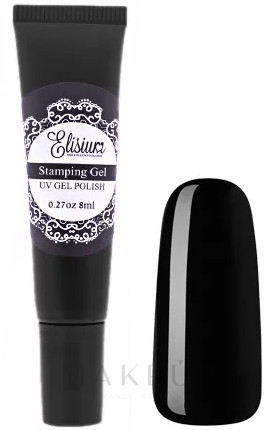 UV Stamping Nagellack - Elisium Stamping Gel — Bild Black