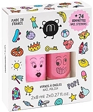Nagelset - Nailmatic Pop Kids Set (Nagellack 2x8ml + Stickers 24 St.)  — Bild N1