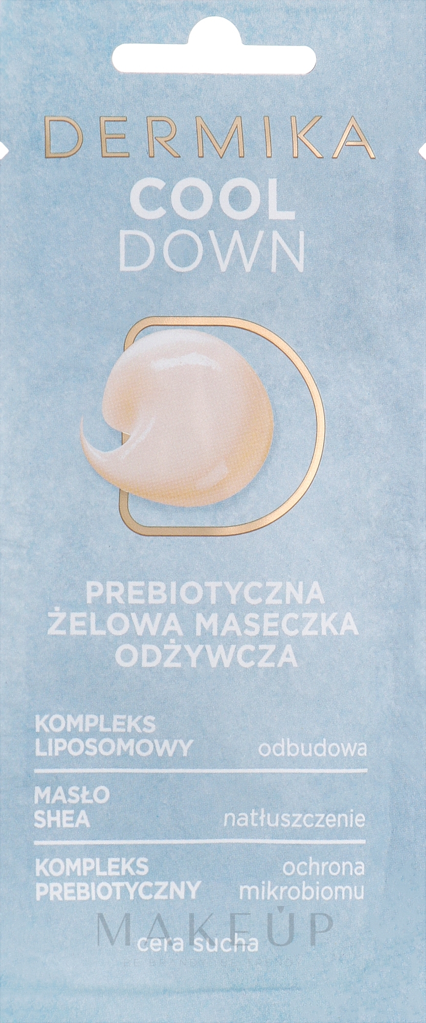 Pflegende Gelmaske für das Gesicht mit Präbiotika und Sheabutter - Dermika Cool Down — Bild 10 ml