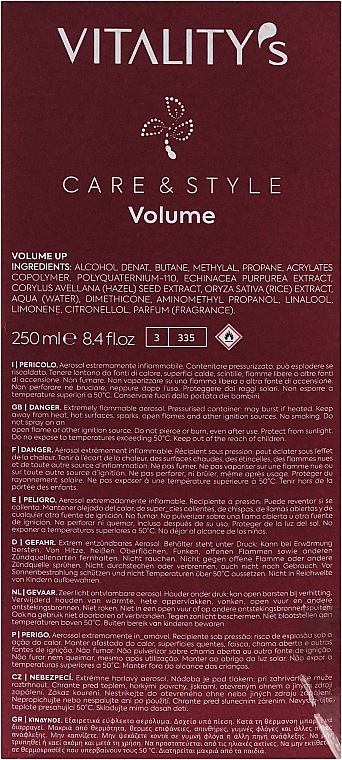 Haarpflegeset - Vitality's C&S Volume Up Kit (Haarshampoo 250ml + Conditioner 250ml + Haarspray 250ml) — Bild N3