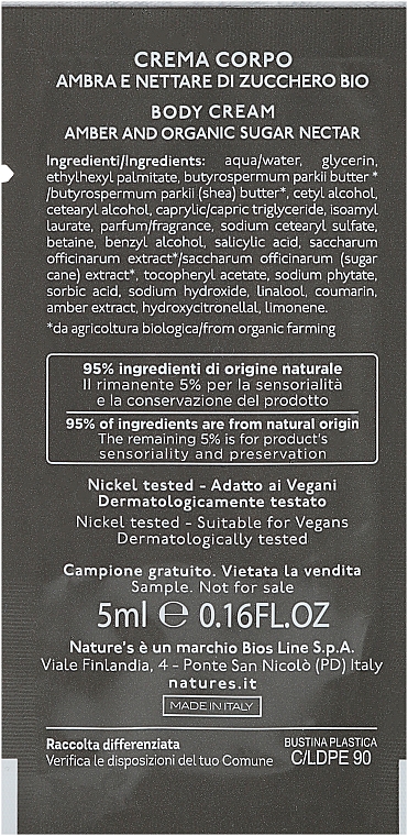 Körpercreme - Nature`s Amber And Organic Sugar Nectar Body Cream — Bild N2