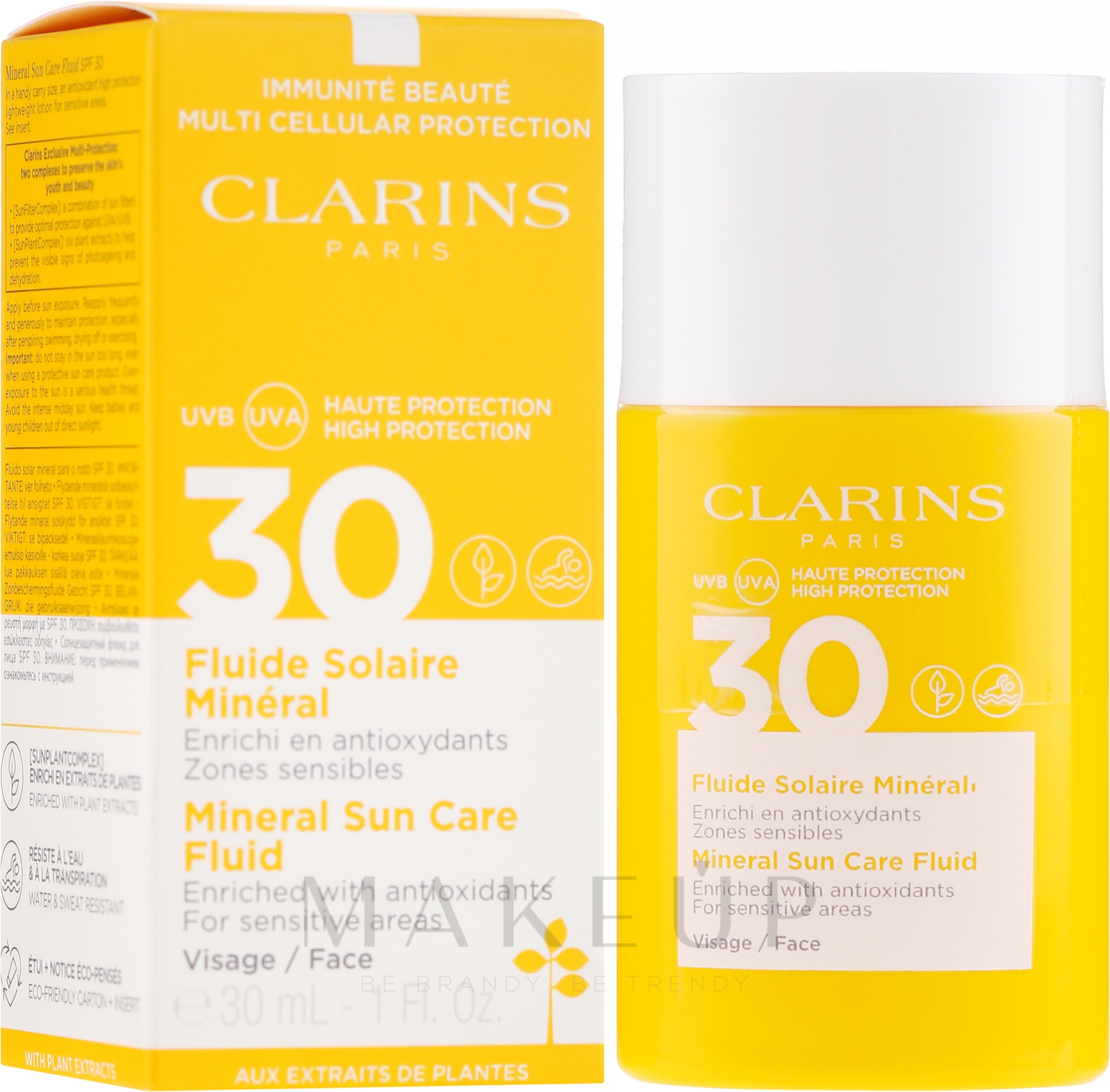 Sonnenschutz-Fluid für das Gesicht SPF 30 - Clarins Fluide Solaire Mineral Visage SPF 30 — Bild 30 ml