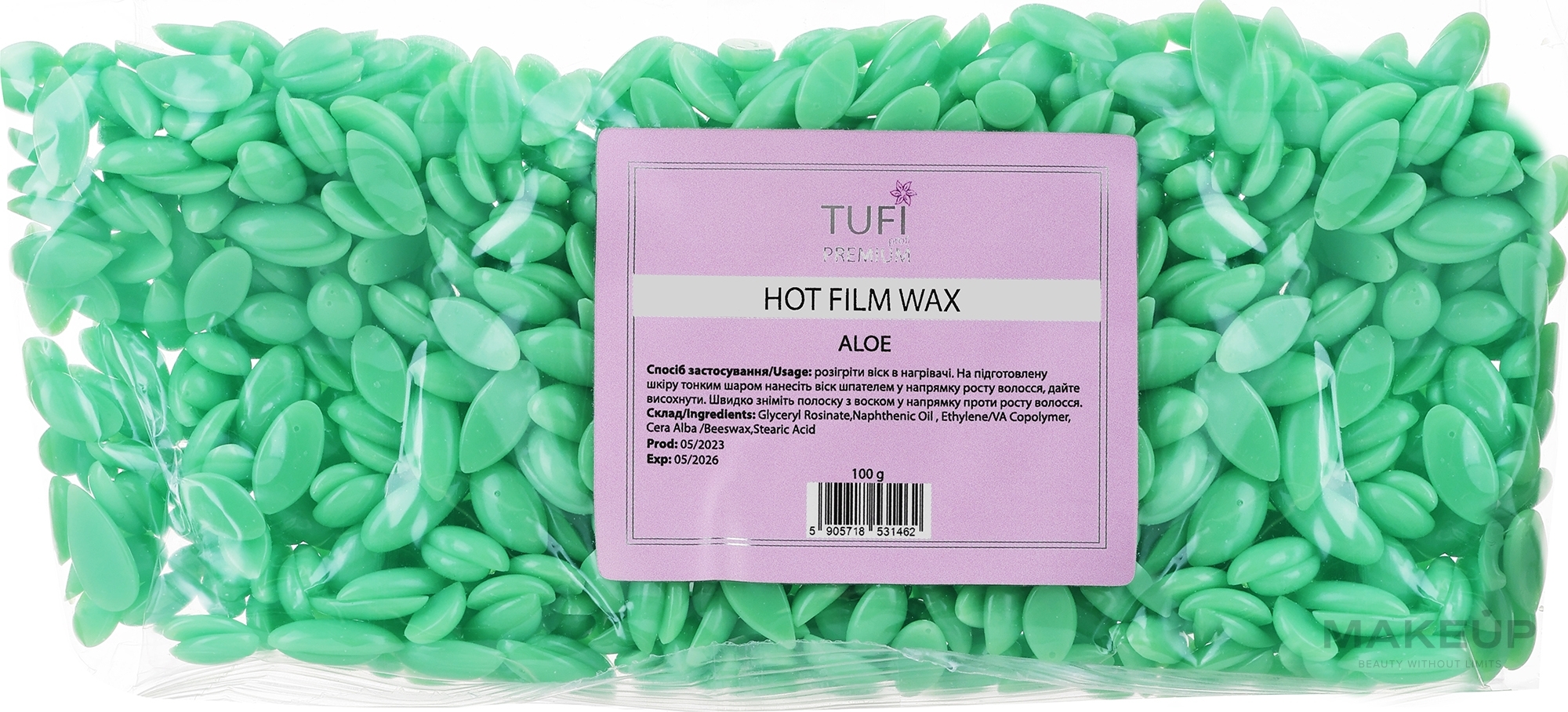 Heißes Polymerwachs in Granulatform mit Aloe - Tufi Profi Premium — Bild 100 g