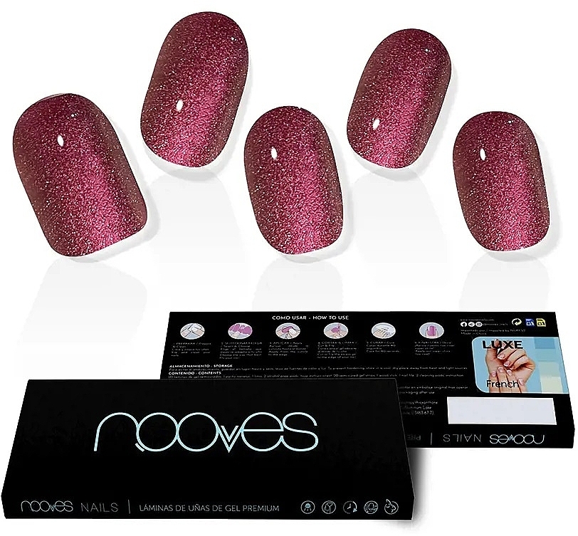 Nagellack-Aufkleber-Set - Nooves Premium Glam Ruby Claret Glitter — Bild N3