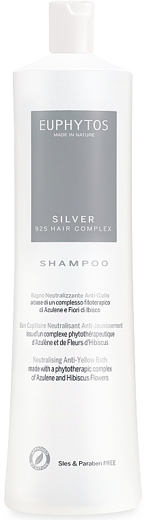 Shampoo gegen Gelbstich für coloriertes und graues Haar - Euphytos Silver Shampoo