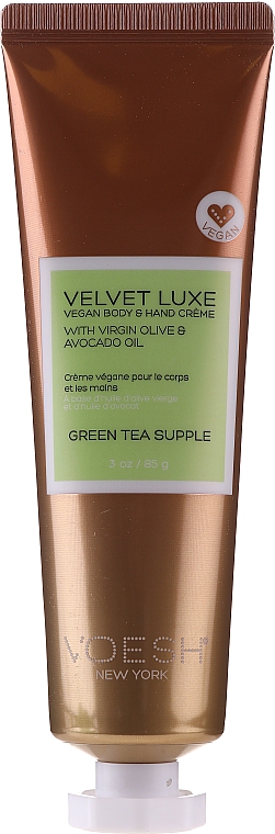 Körper- und Handcreme mit grünem Tee - Voesh Velvet Luxe Vegan Body & Hand Cream Green Tea Supple — Bild N1