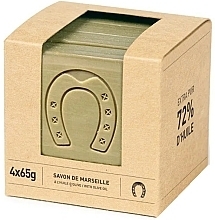 Düfte, Parfümerie und Kosmetik Fer A Cheval Pure Olive Sliced Cube Marseille (Seife 4x65g)  - Olivenseife