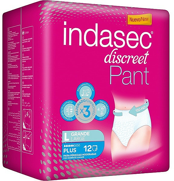 Hygiene-Damenbinden 12 St. - Indasec Discreet Pant Plus — Bild N1